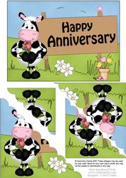 5x7 Milly Moo Cow Anniversary Scallop Corner
