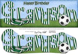 Large Dl Bithday Grandson Football 3D Decoupage