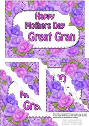 5x7 Time for Roses Mothers Day Great Gran Scallop Corner