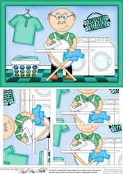 A5 Bert Does the Ironing Pyramage Topper