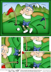 A5 Bert Plays Golf Pyramage Topper