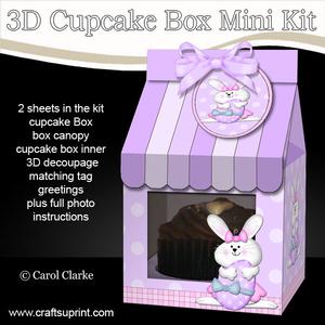 3D Easter Bunny Milk Carton Cupcake or Treat Box Mini Kit