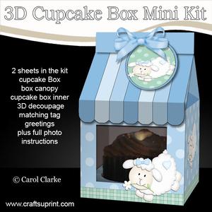 3D Easter Lamb Milk Carton Cupcake or Treat Box Mini Kit