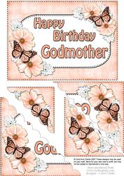 5x7 Flowers & Butterflies Birthday Godmother