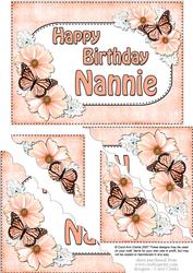 5x7 Flowers & Butterflies Birthday Nannie