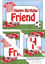 5x7 Football Birthday Friend Scallop Corner