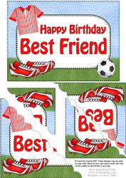 5x7 Football Birthday Best Friend Scallop Corner