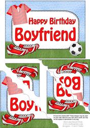 5x7 Football Birthday Boyfriend Scallop Corner