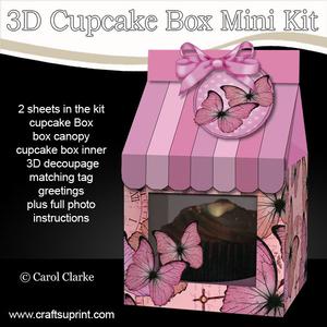 3D Butterflies Milk Carton Cupcake or Treat Box Mini Kit