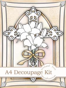 A4 When Words Fail in Gold Decoupage Kit