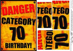 A5 Fun Novelty 70th Birthday Pyramage Topper
