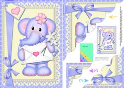 A5 Lola Elephant's Letter Scallop Corner Stacker