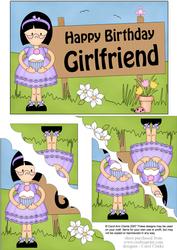5x7 Girlz Roz Birthday Girlfriend Scallop Corner