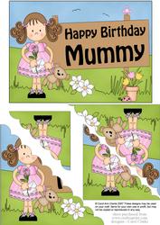 5x7 Girlz Zoe Birthday Mummy Scallop Corner