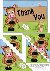 5x7 Gigi Horse Thank You Scallop Corner