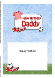 5x7 Birthday Daddy Football Matching Insert