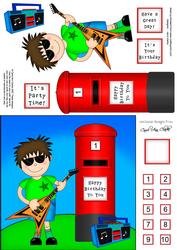 Boyz Rock Star Jaz & Postbox Quick Card N 3D Decoupage