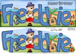 Pirates Birthday Freddie Large Dl Quick Card 3D Decoupage
