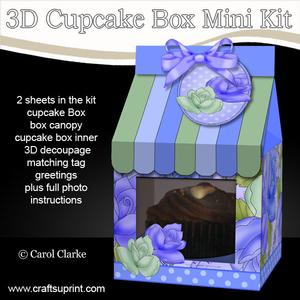 3D Time for Roses Milk Carton Cupcake or Treat Box Mini Kit