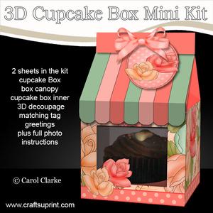3D Time for Roses Milk Carton Cupcake or Treat Box Mini Kit