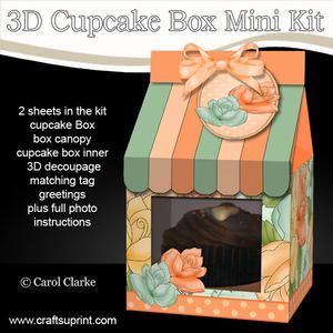 3D Time for Roses Milk Carton Cupcake or Treat Box Mini Kit
