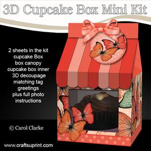 3D Butterflies Milk Carton Cupcake or Treat Box Mini Kit