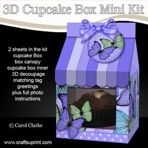 3D Butterflies Milk Carton Cupcake or Treat Box Mini Kit