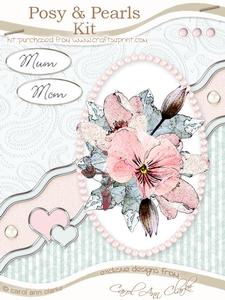 Posy and Pearls Pink Kit in Peach with Step by Step Decoupage
