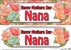 Large Dl Mothers Day Nana Roses Card & 3D Decoupage