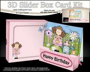 3D Girlz Zoe's Teddy Slider Box Card Kit