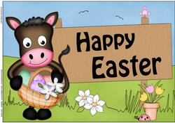 A4 Gigi Horse Easter Card Topper