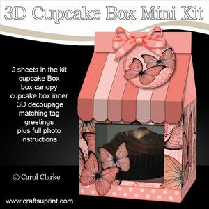 3D Butterflies Milk Carton Cupcake or Treat Box Mini Kit
