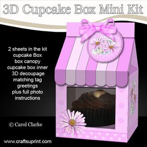 3D Daisies Milk Carton Cupcake or Treat Box Mini Kit