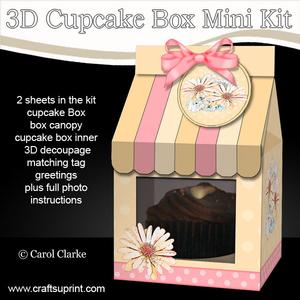 3D Daisies Milk Carton Cupcake or Treat Box Mini Kit