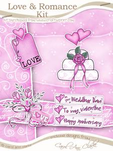 Love & Romance Kit in Cerise with Step by Step Decoupage