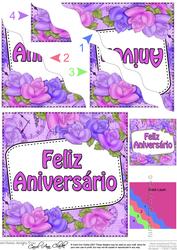 Portugese Birthday Time for Roses Wavy Corner Stacker
