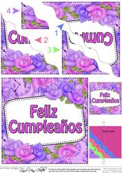 Spanish Birthday Time for Roses Wavy Corner Stacker