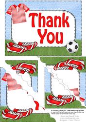 5x7 Football Thank You Scallop Corner Stacker