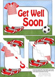 5x7 Football Get Well Soon Scallop Corner Stacker