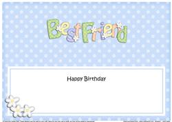 Birthday Best Friend Dots & Flowers Large Dl Insert