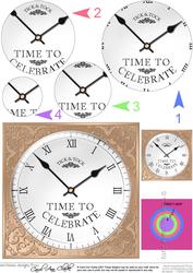 Time to Celebrate Clock Circle Pyramage Topper