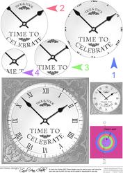 Time to Celebrate Clock Circle Pyramage Topper