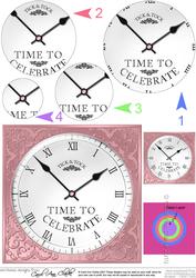 Time to Celebrate Clock Circle Pyramage Topper