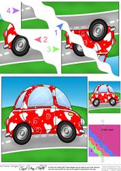 Funky Love Bug Car Wavy Corner Side Stacker Topper