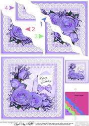 Birthday Roses Lace N Pearls Wavy Corner Side Stacker