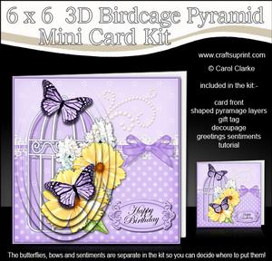 3D Blossoms & Butterflies Birdcage Pyramid Card Kit