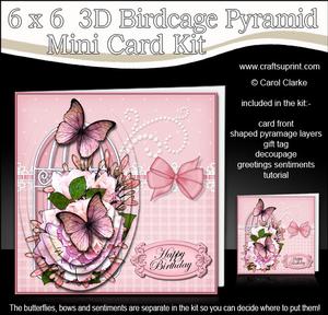 3D Blooms & Butterflies Birdcage Pyramid Card Kit