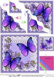 Butterflies and Flowers on Lace Wavy Corner Side Stacker