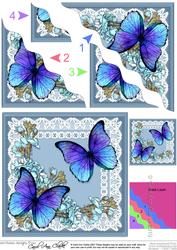 Butterflies and Flowers on Lace Wavy Corner Side Stacker