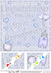 8 x 8 New Baby Great Grandparents Scalloped Corner